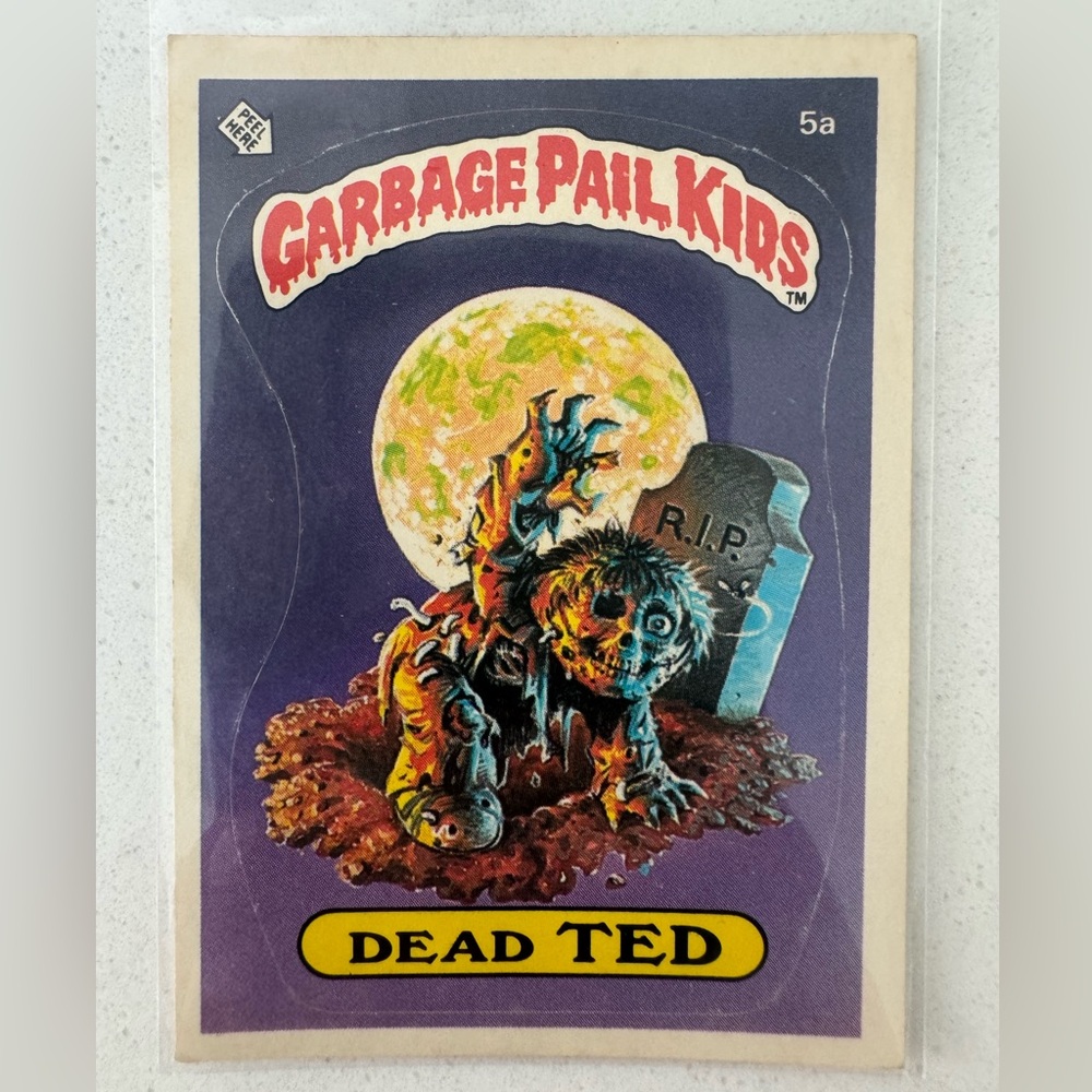 Rare 1985 Topps Garbage Pail Kid Card, Series One, Dead Ted 5a